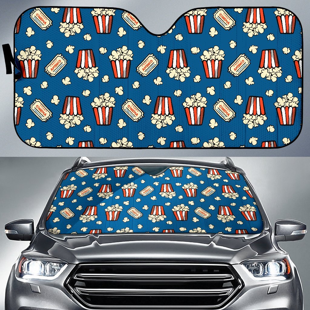 Pattern Print Popcorn Car Sun Shade-grizzshop