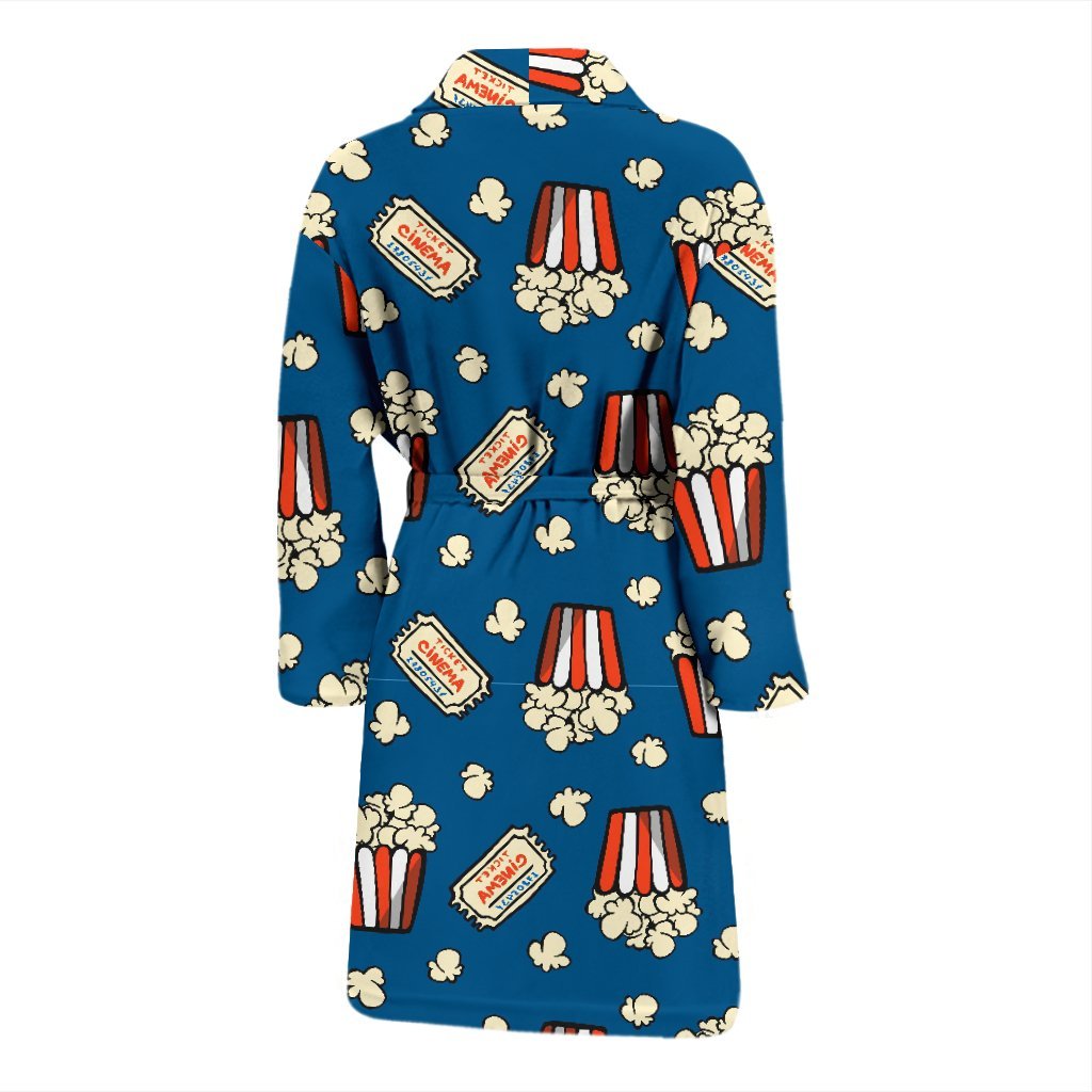 Pattern Print Popcorn Men Long Robe-grizzshop