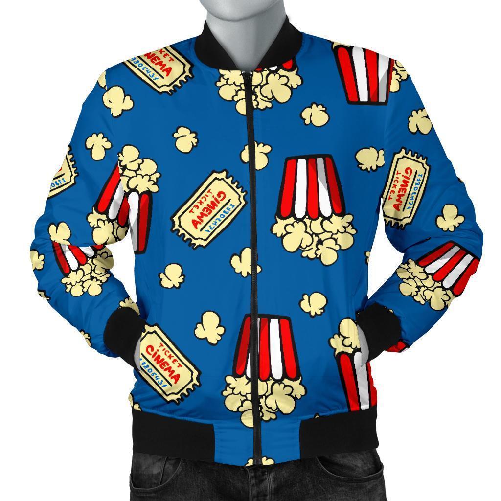 Pattern Print Popcorn Men's Bomber Jacket-grizzshop