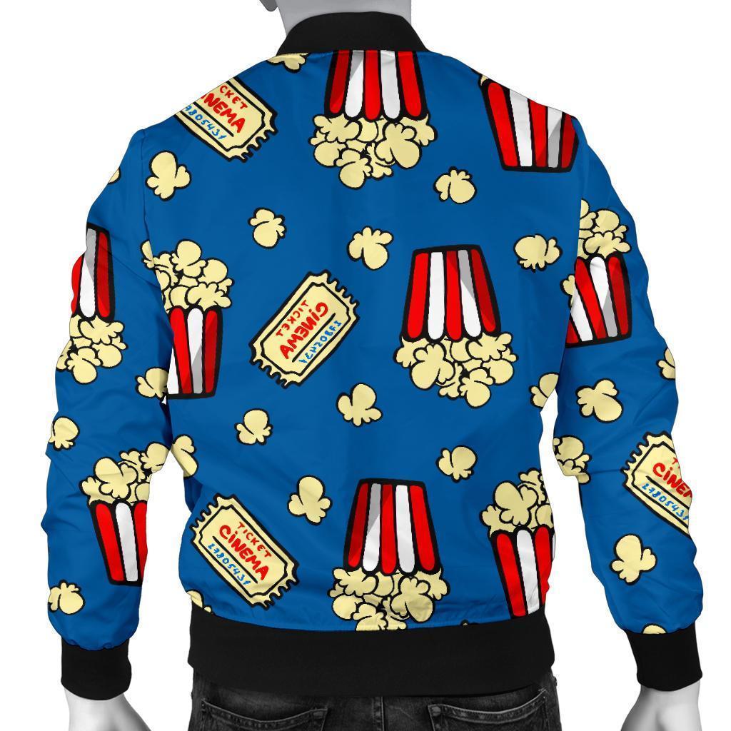 Pattern Print Popcorn Men's Bomber Jacket-grizzshop