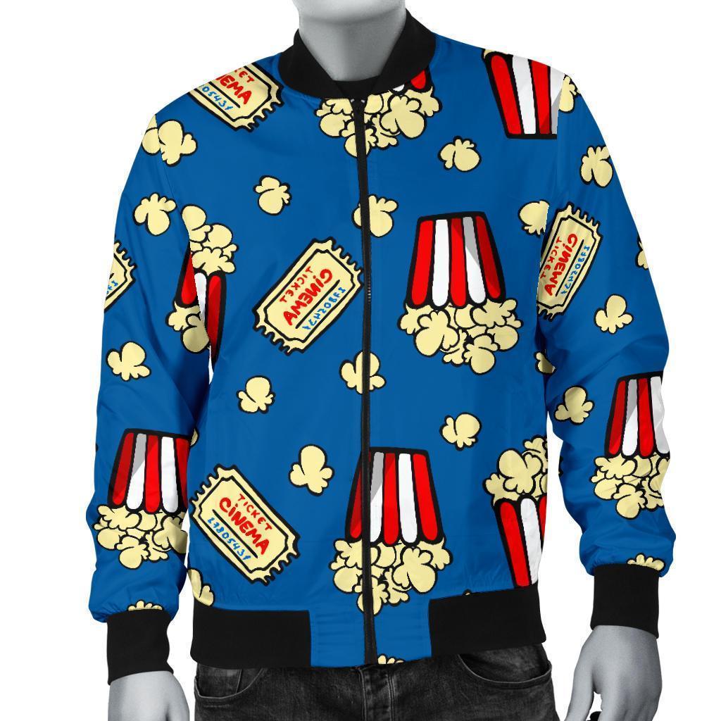 Pattern Print Popcorn Men's Bomber Jacket-grizzshop