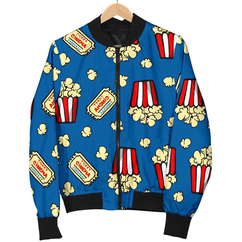 Pattern Print Popcorn Men's Bomber Jacket-grizzshop