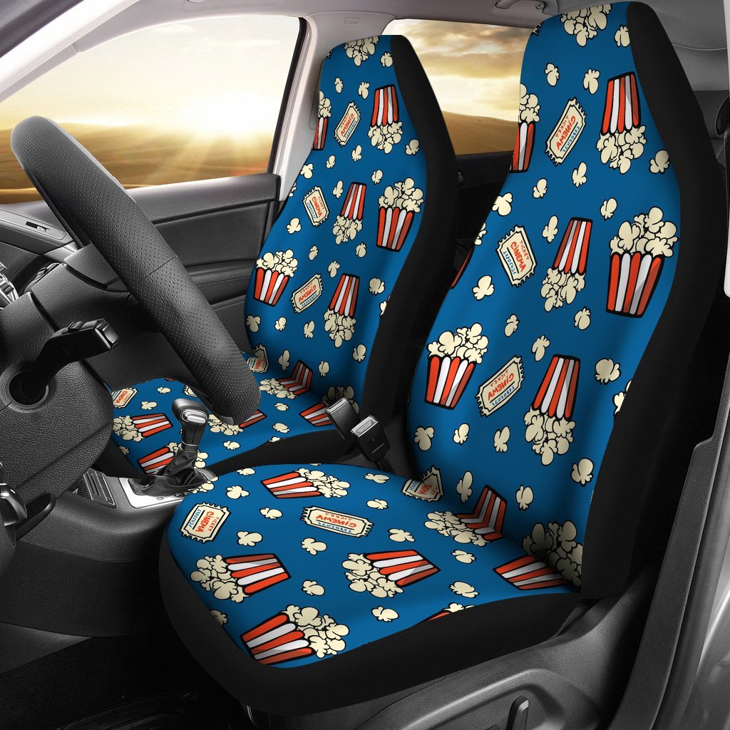 Pattern Print Popcorn Universal Fit Car Seat Covers-grizzshop