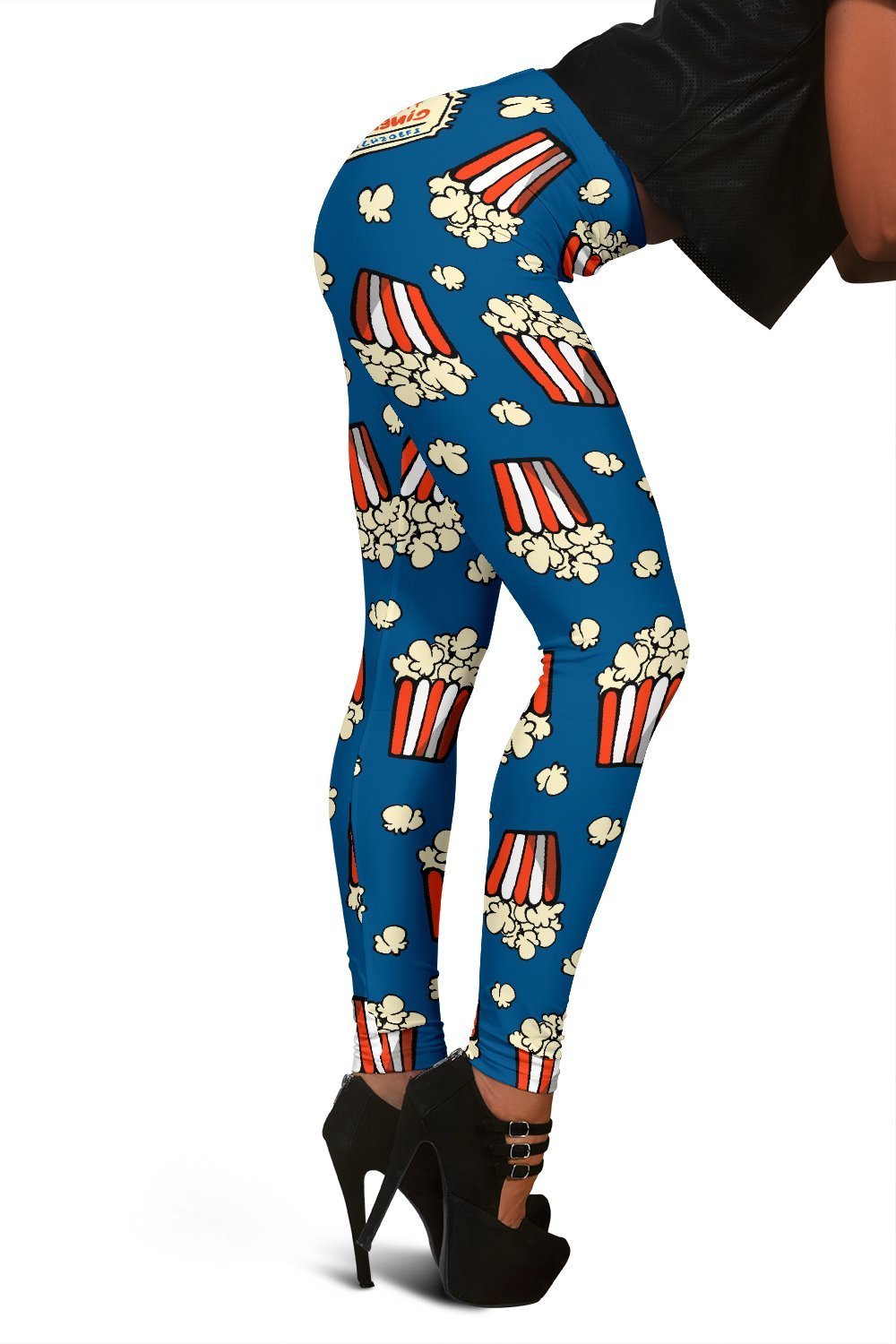 Pattern Print Popcorn Women Leggings-grizzshop