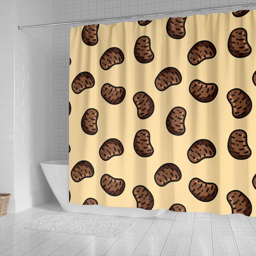 Pattern Print Potato Bathroom Shower Curtain-grizzshop