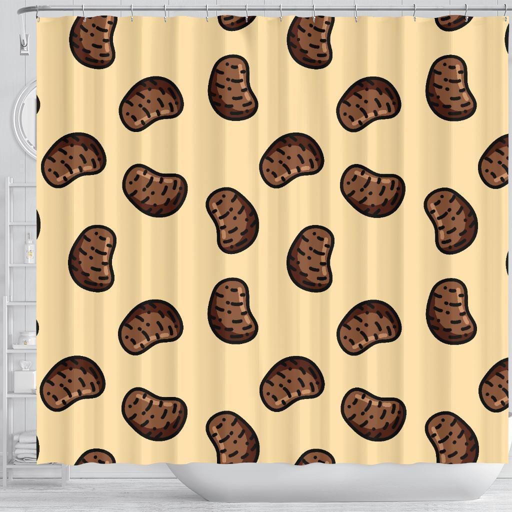 Pattern Print Potato Bathroom Shower Curtain-grizzshop