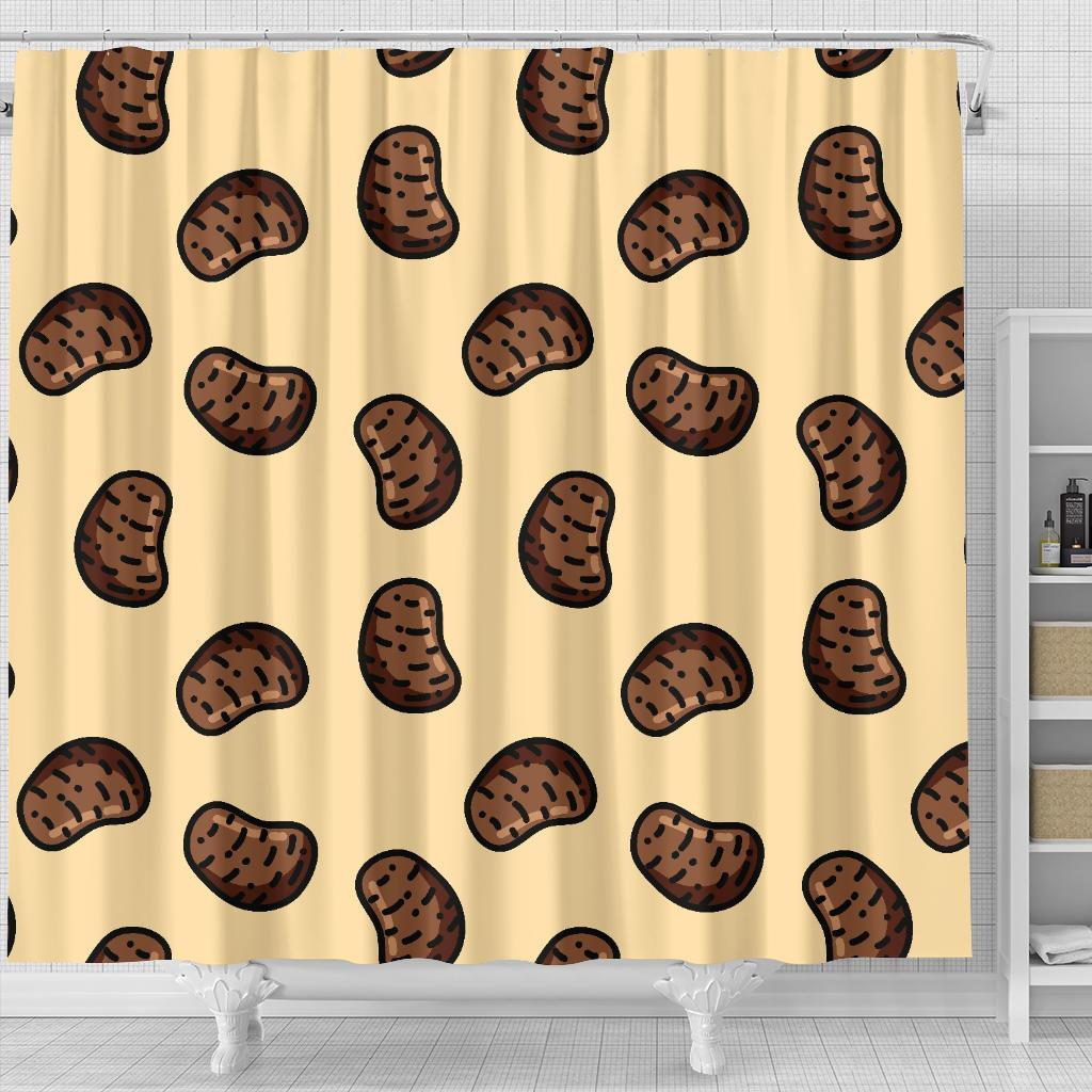 Pattern Print Potato Bathroom Shower Curtain-grizzshop