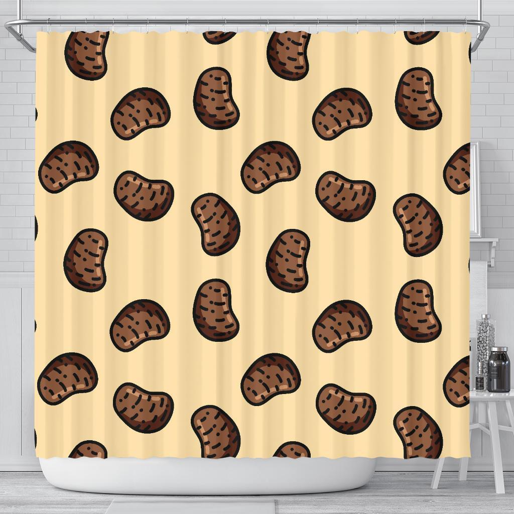 Pattern Print Potato Bathroom Shower Curtain-grizzshop