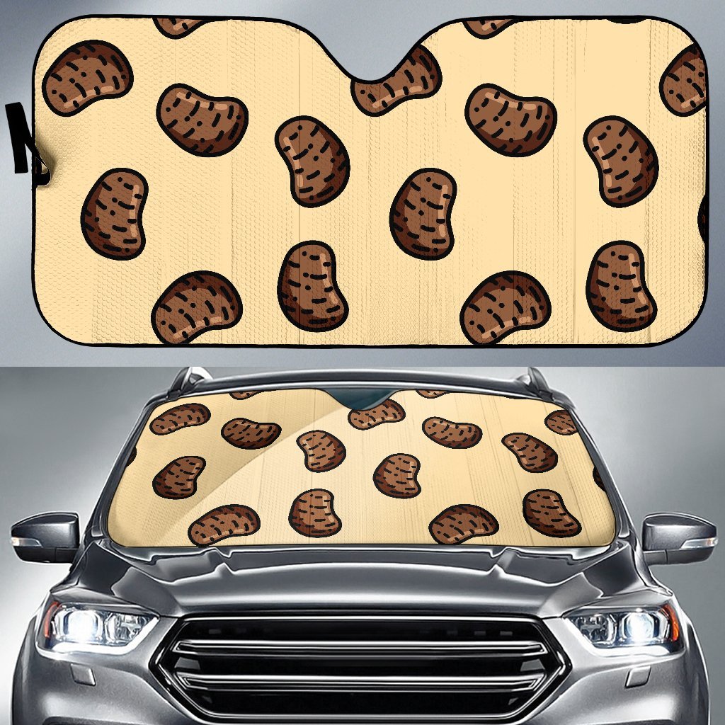 Pattern Print Potato Car Sun Shade-grizzshop