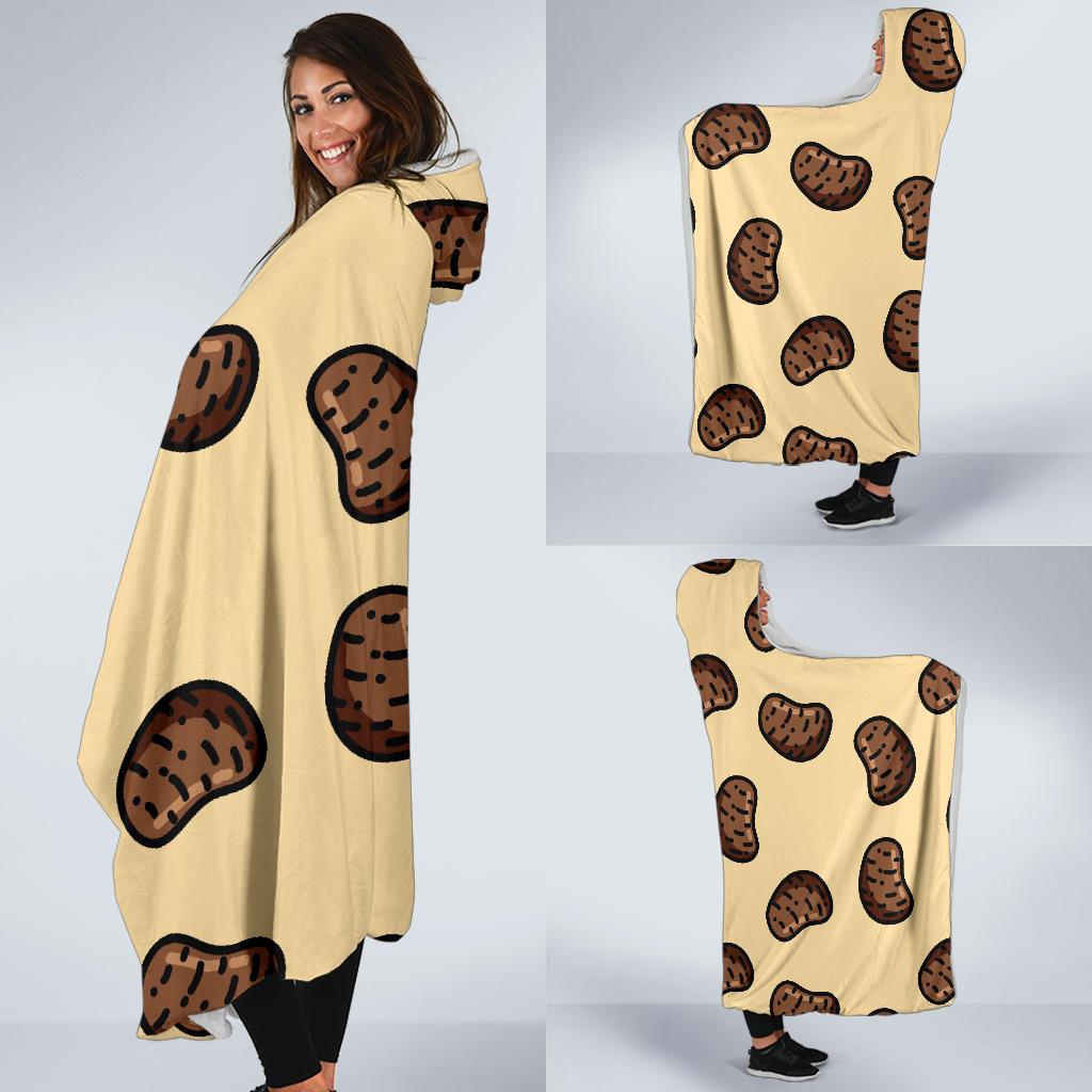 Pattern Print Potato Hooded Blanket-grizzshop