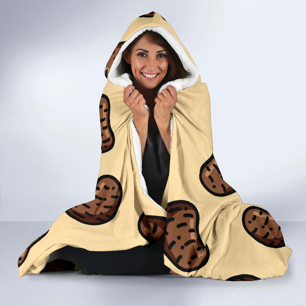 Pattern Print Potato Hooded Blanket-grizzshop