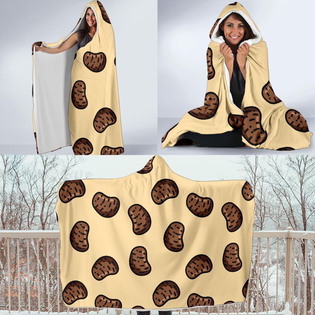 Pattern Print Potato Hooded Blanket-grizzshop