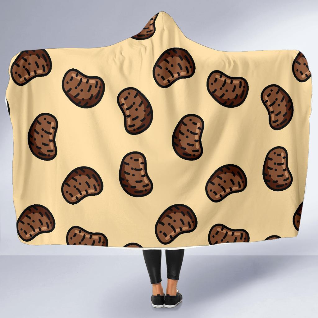 Pattern Print Potato Hooded Blanket-grizzshop