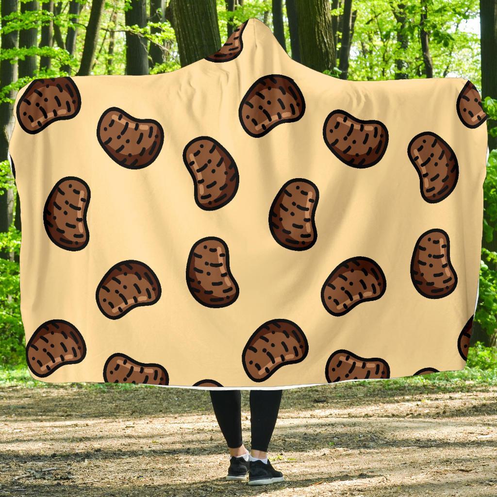 Pattern Print Potato Hooded Blanket-grizzshop