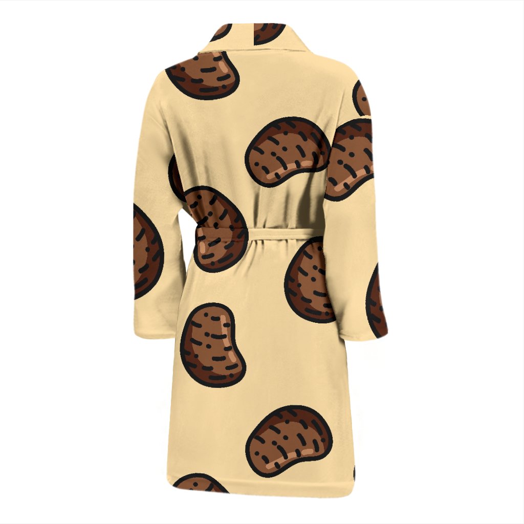 Pattern Print Potato Men Long Robe-grizzshop