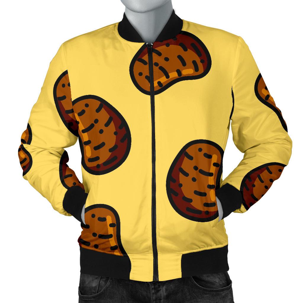 Pattern Print Potato Men's Bomber Jacket-grizzshop