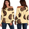 Pattern Print Potato Women Off Shoulder Sweatshirt-grizzshop