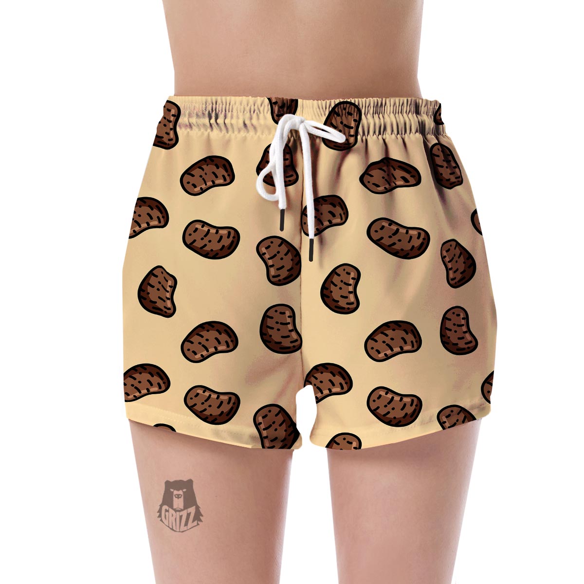 Pattern Print Potato Women's Shorts-grizzshop