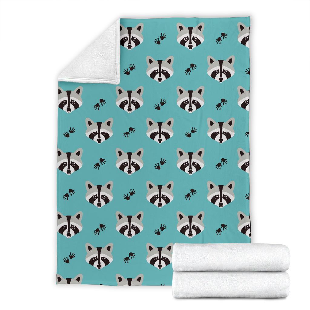 Pattern Print Raccoon Blanket-grizzshop