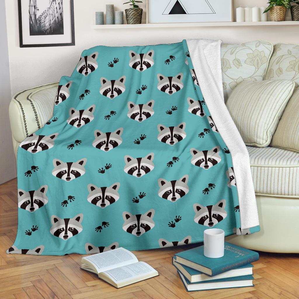 Pattern Print Raccoon Blanket-grizzshop