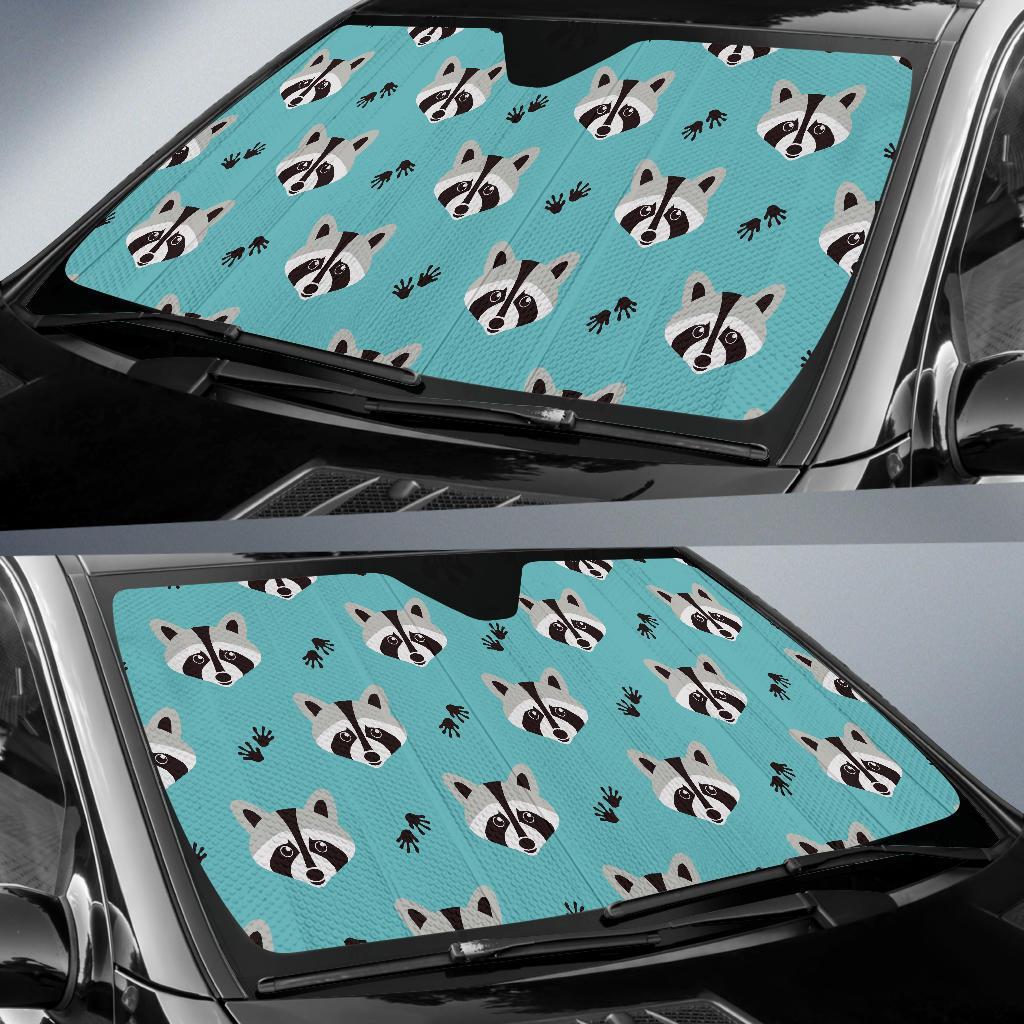 Pattern Print Raccoon Car Sun Shade-grizzshop