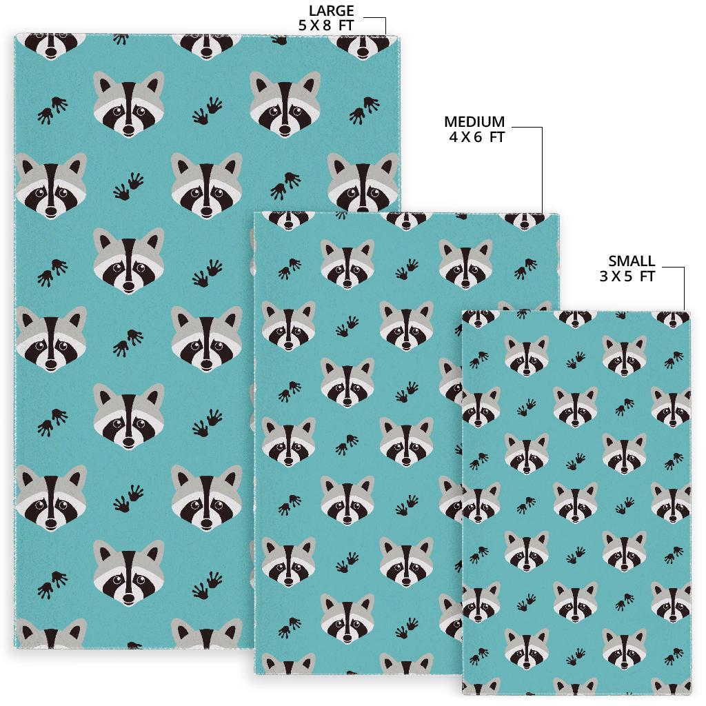 Pattern Print Raccoon Floor Mat-grizzshop