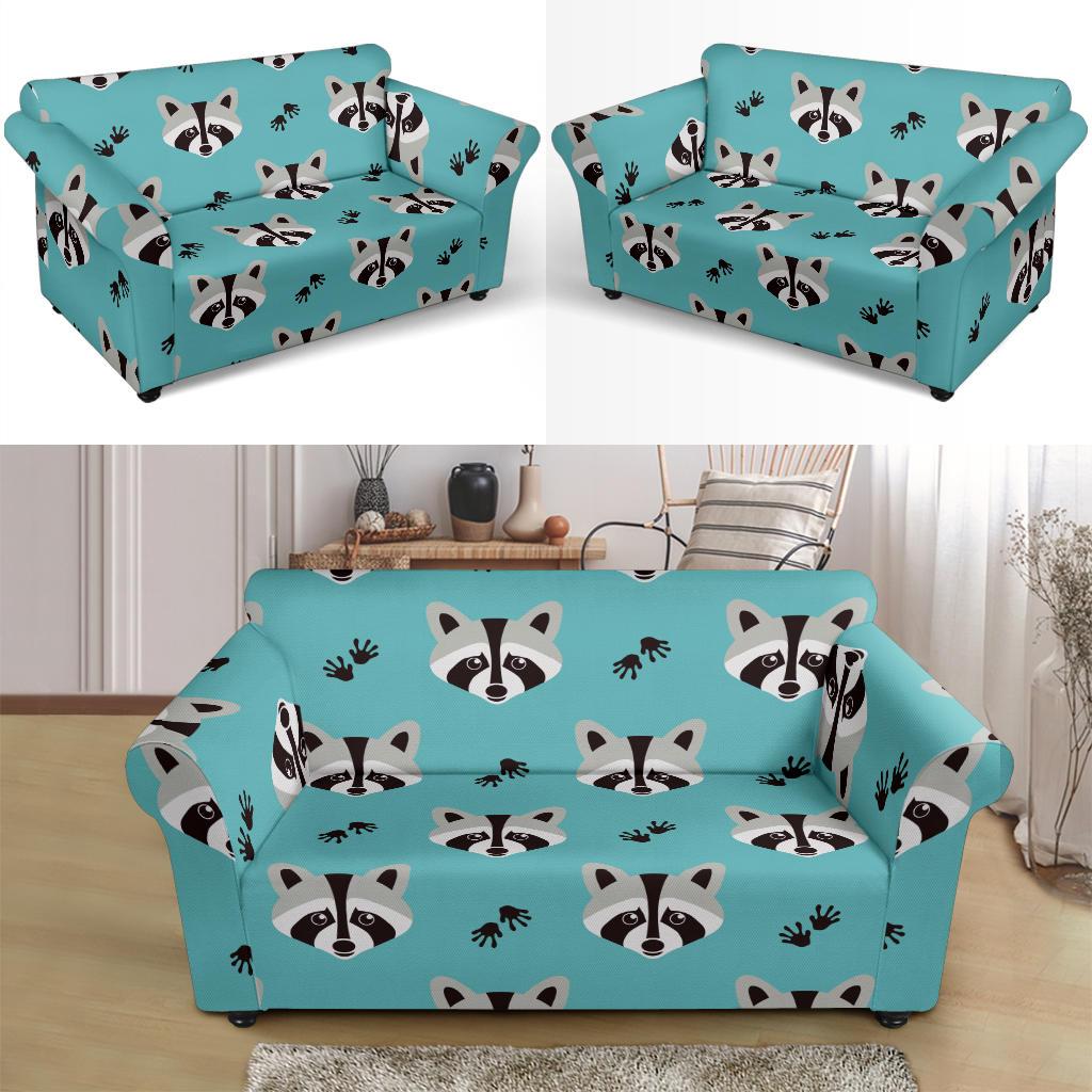 Pattern Print Raccoon Loveseat Cover-grizzshop