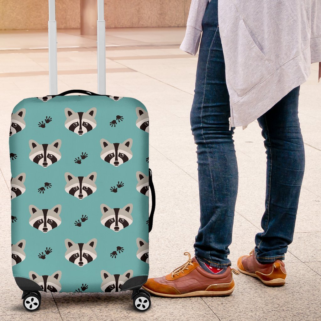 Pattern Print Raccoon Luggage Cover Protector-grizzshop