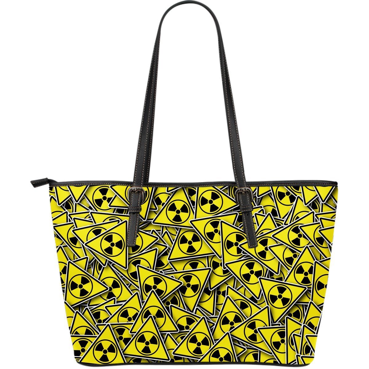 Pattern Print Radiation Leather Tote Bag-grizzshop