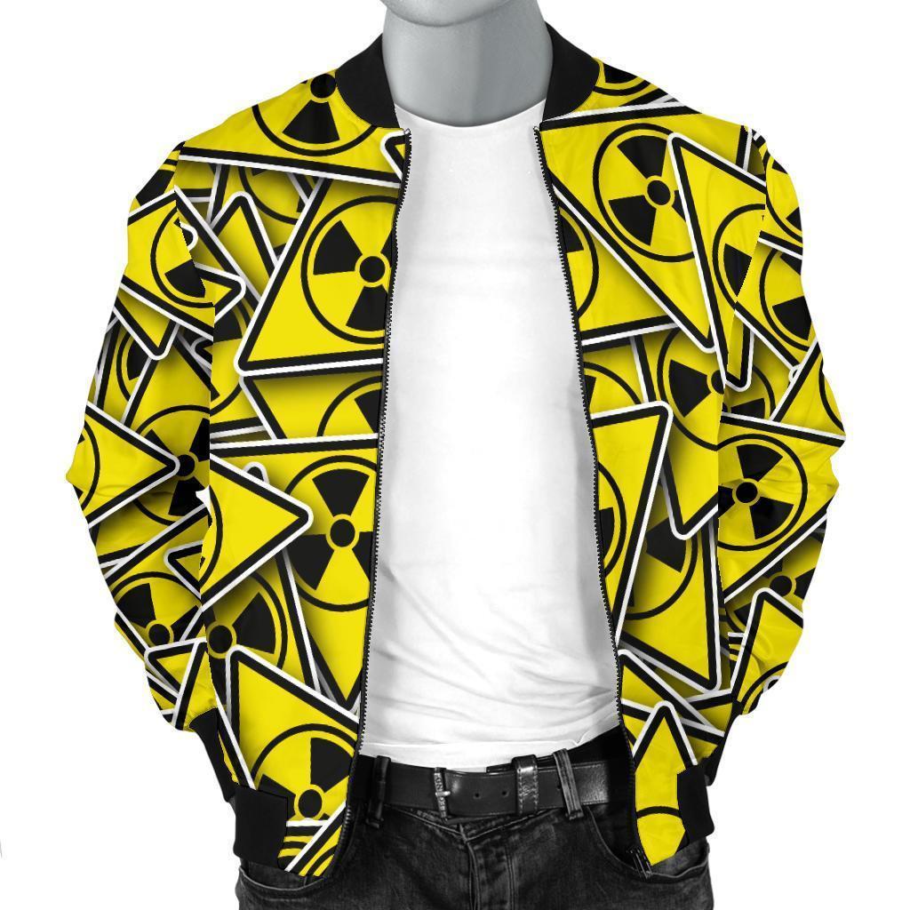 Pattern Print Radiation Men's Bomber Jacket-grizzshop