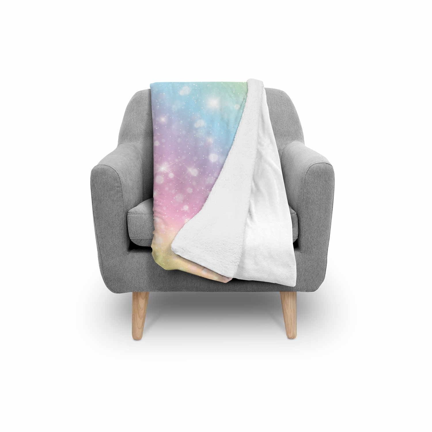 Pattern Print Rainbow Colorful Throw Blanket-grizzshop