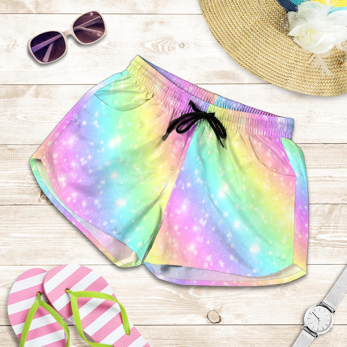 Pattern Print Rainbow Colorful Women's Shorts-grizzshop