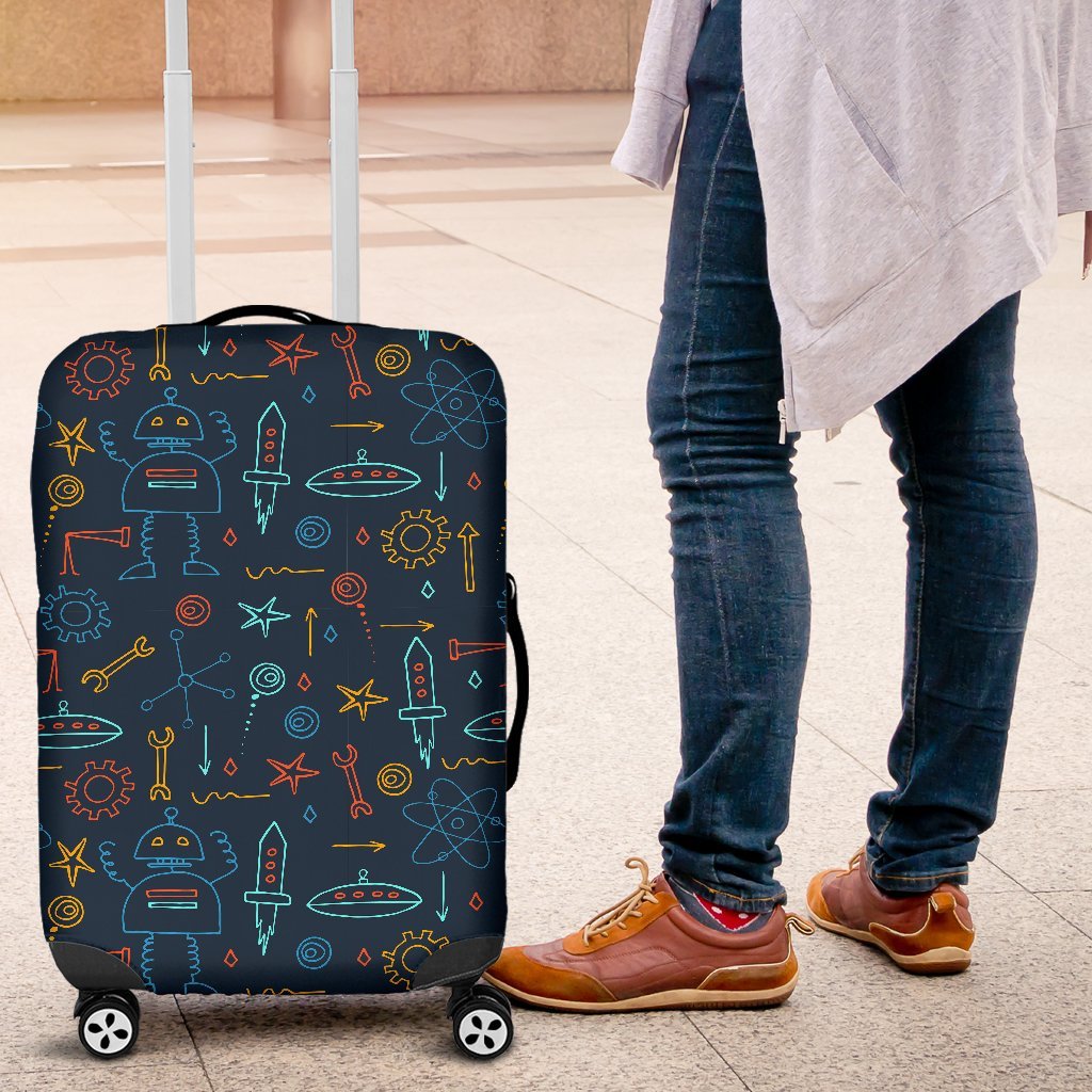 Pattern Print Robot Cyborg Luggage Cover Protector-grizzshop