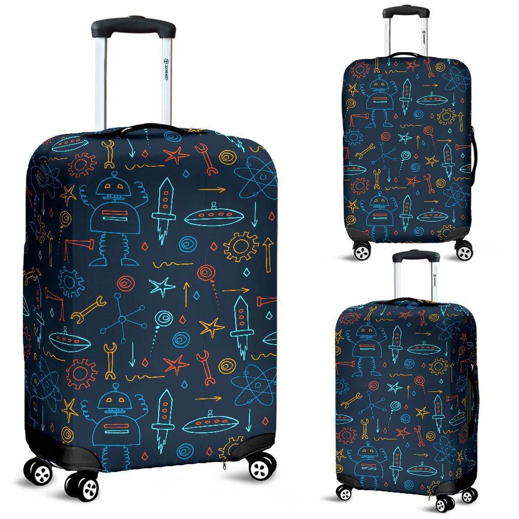 Pattern Print Robot Cyborg Luggage Cover Protector-grizzshop