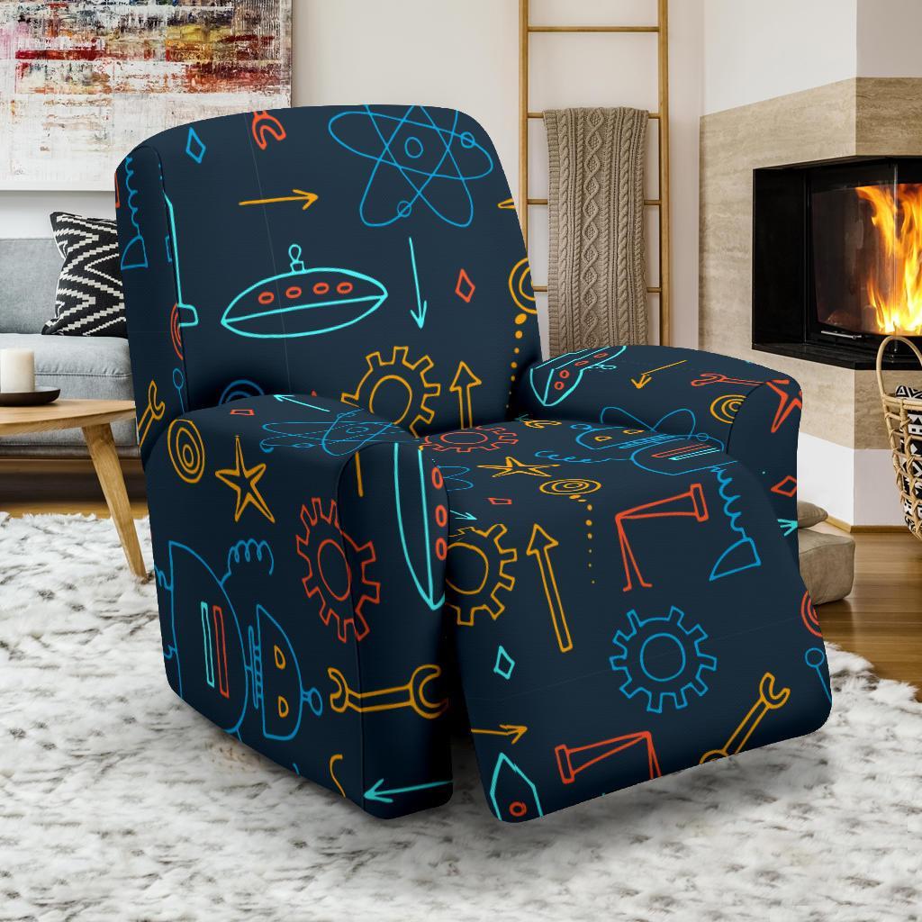 Pattern Print Robot Cyborg Recliner Cover-grizzshop