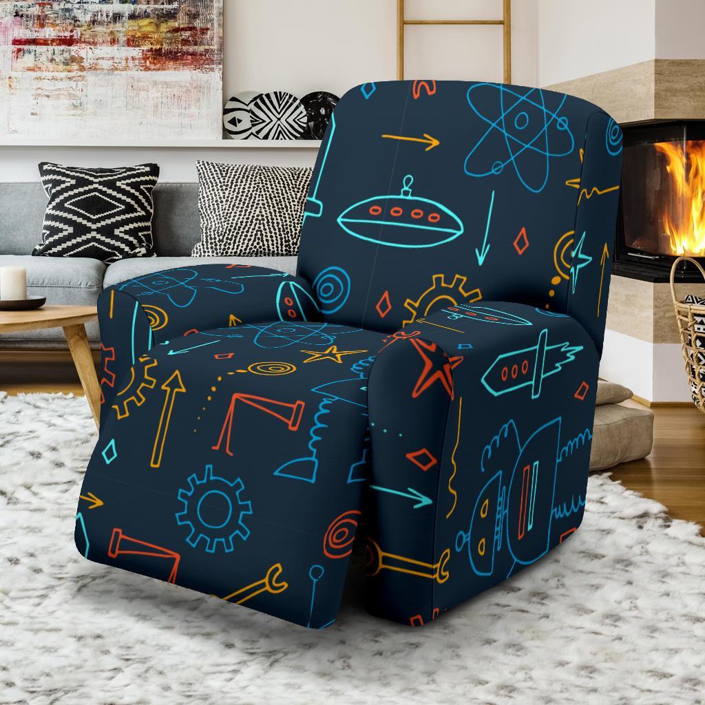 Pattern Print Robot Cyborg Recliner Cover-grizzshop