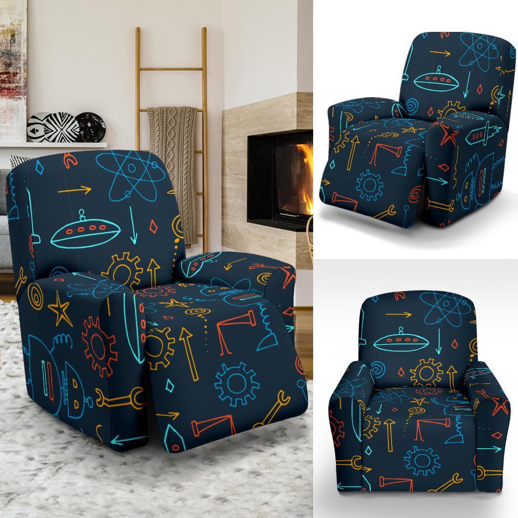 Pattern Print Robot Cyborg Recliner Cover-grizzshop