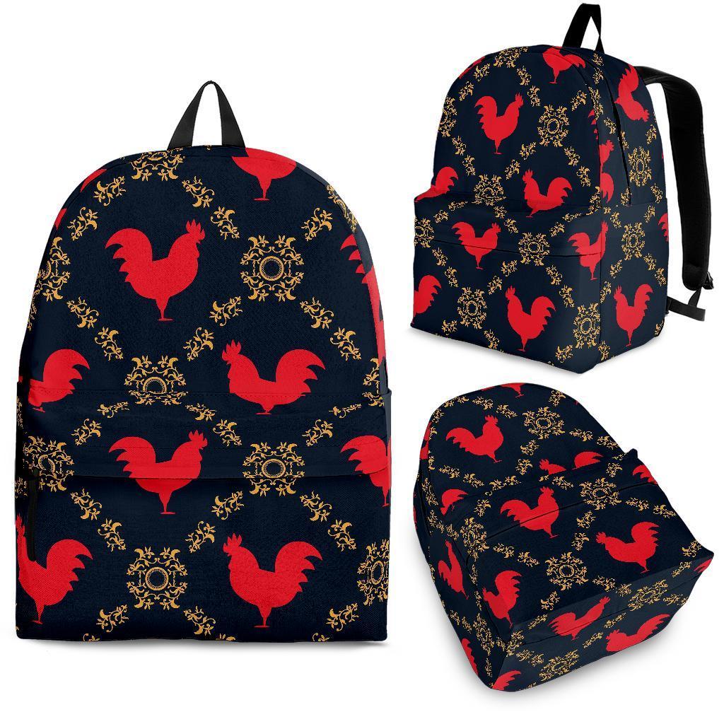 Pattern Print Rooster Backpack-grizzshop