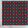 Pattern Print Rooster Bathroom Shower Curtain-grizzshop