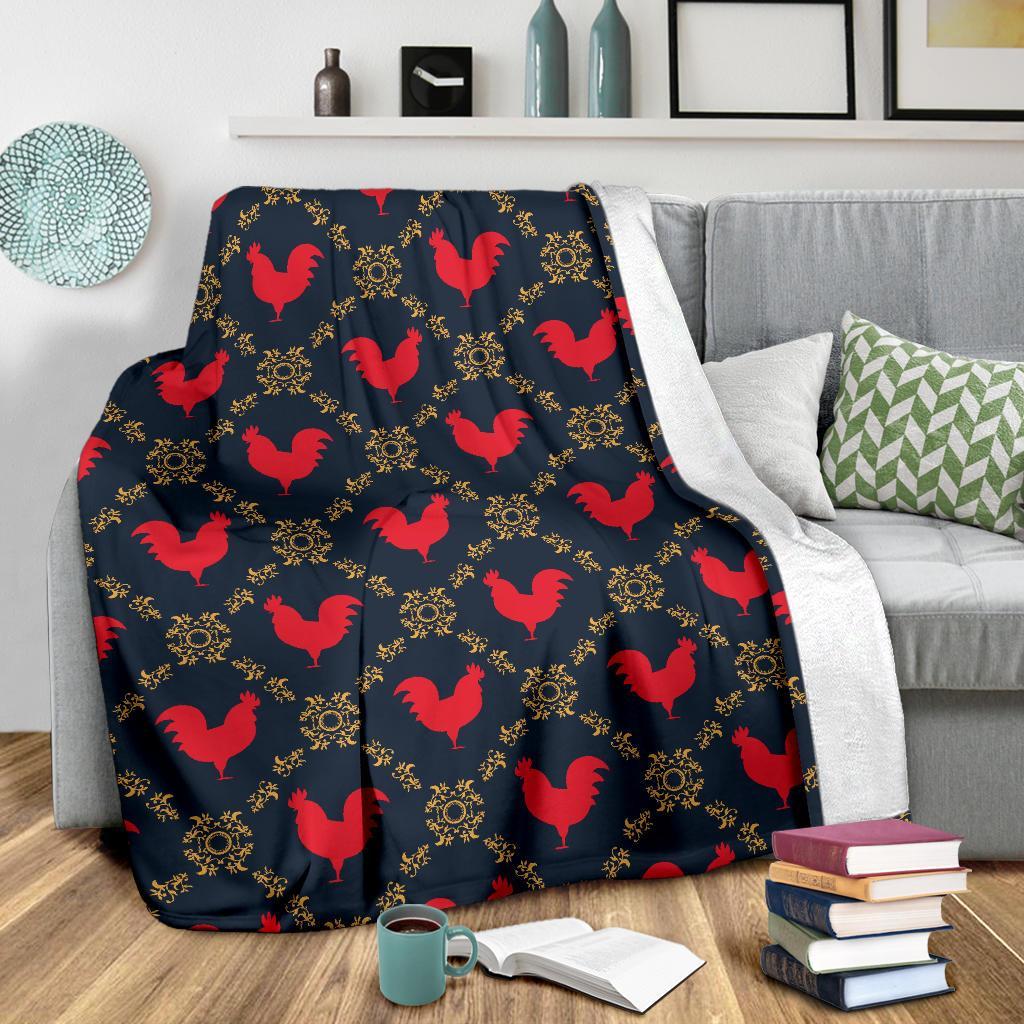 Pattern Print Rooster Blanket-grizzshop