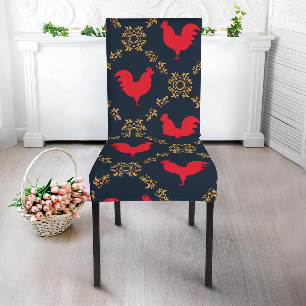 Pattern Print Rooster Chair Cover-grizzshop