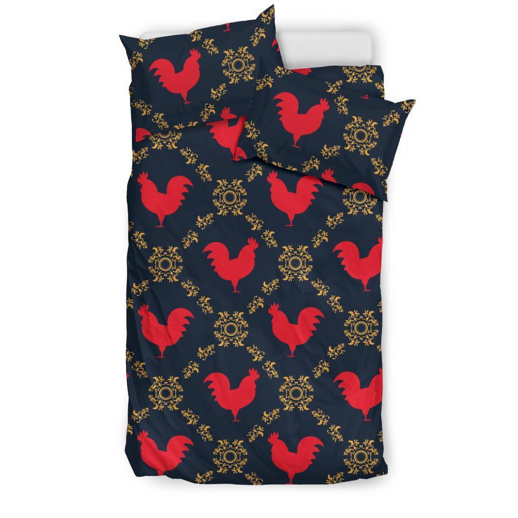 Pattern Print Rooster Duvet Cover Bedding Set-grizzshop
