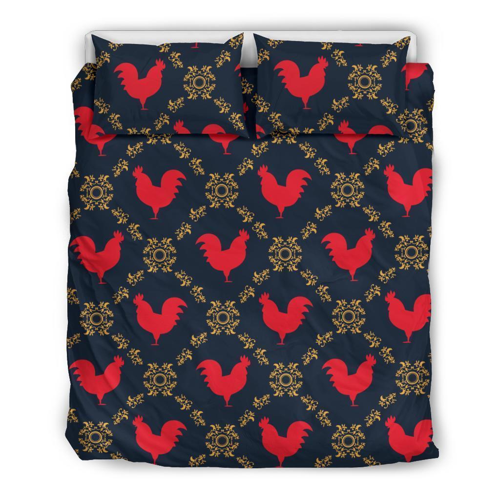 Pattern Print Rooster Duvet Cover Bedding Set-grizzshop