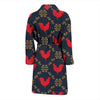 Pattern Print Rooster Men Long Robe-grizzshop