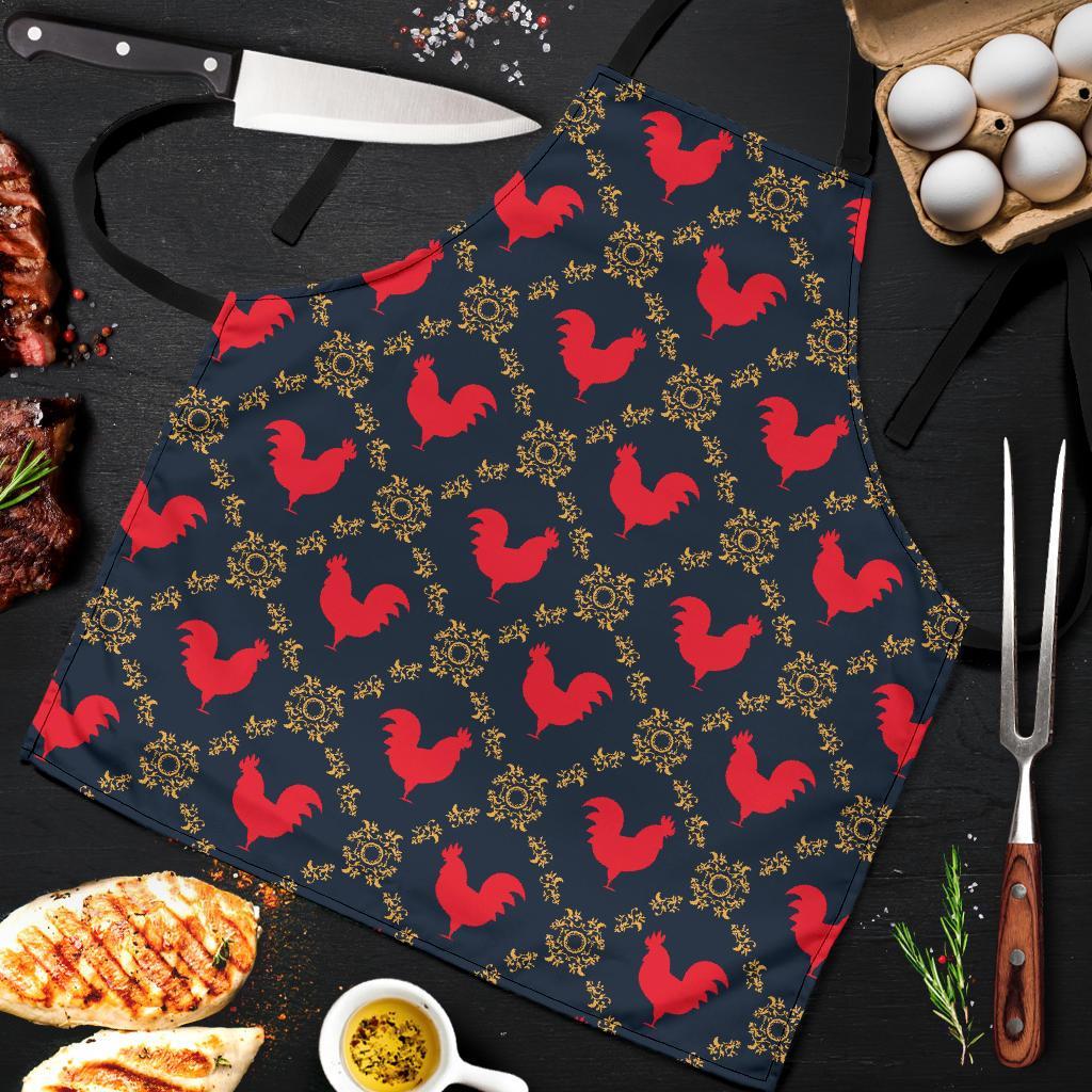 Pattern Print Rooster Men's Apron-grizzshop