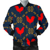 Pattern Print Rooster Men's Bomber Jacket-grizzshop