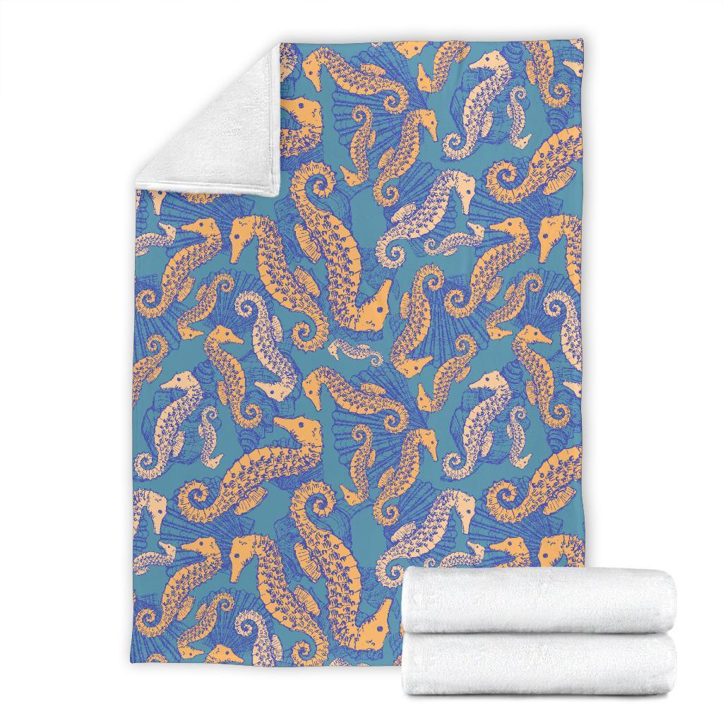 Pattern Print Seahorse Blanket-grizzshop