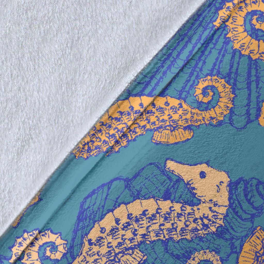 Pattern Print Seahorse Blanket-grizzshop