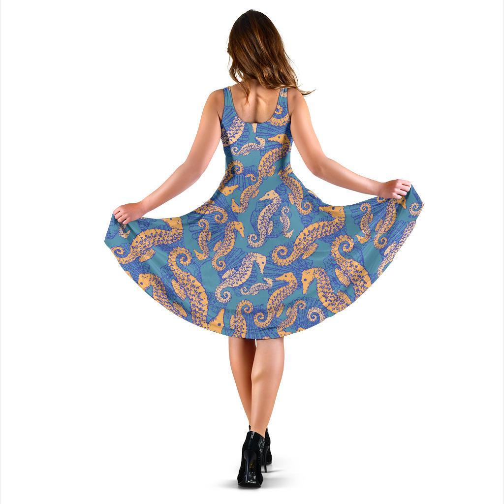 Pattern Print Seahorse Dress-grizzshop