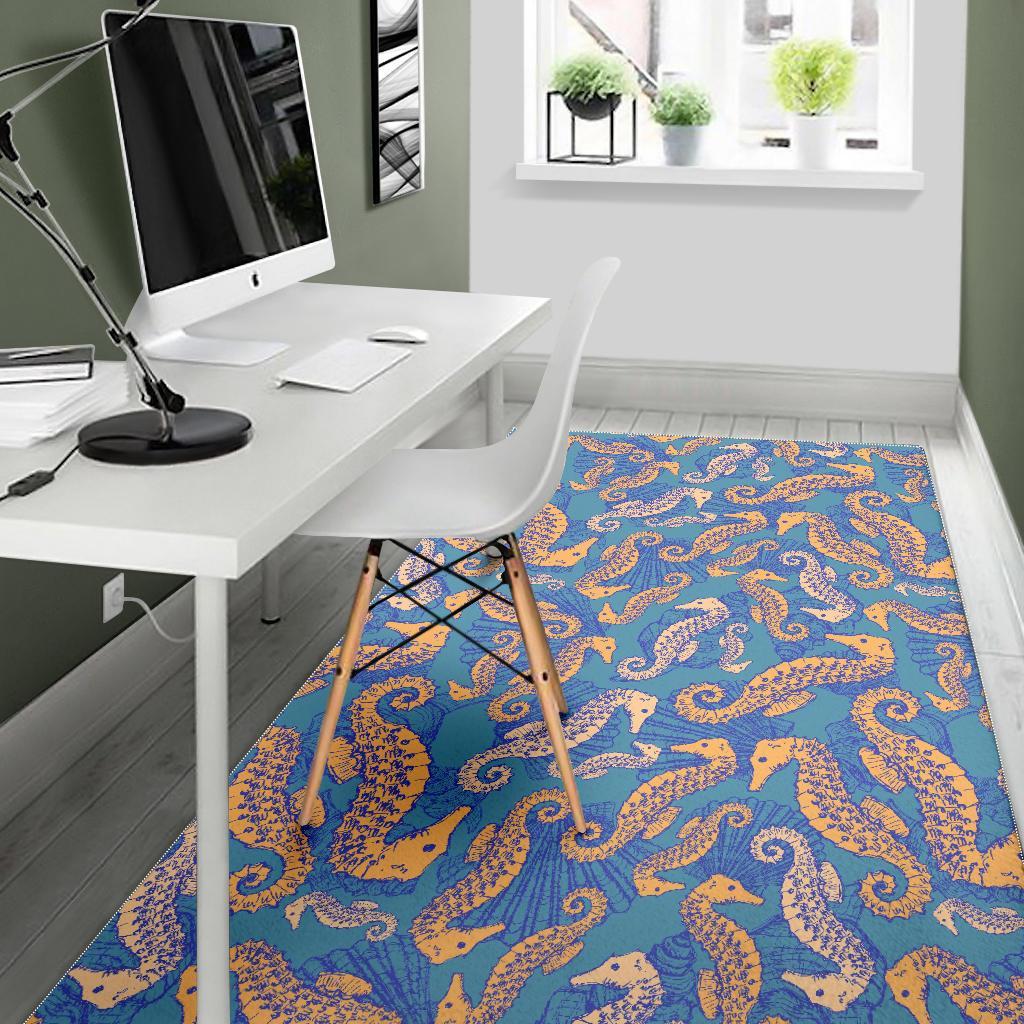 Pattern Print Seahorse Floor Mat-grizzshop